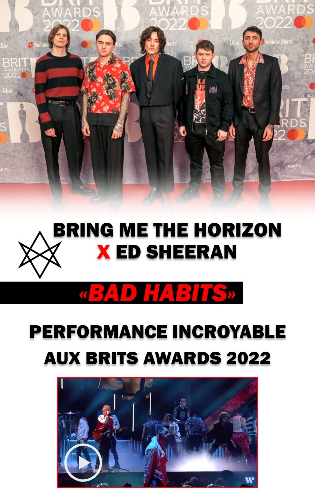 Lorsque BRING ME THE HORIZON rencontre ED SHEERAN aux Brits Awards !!! 
