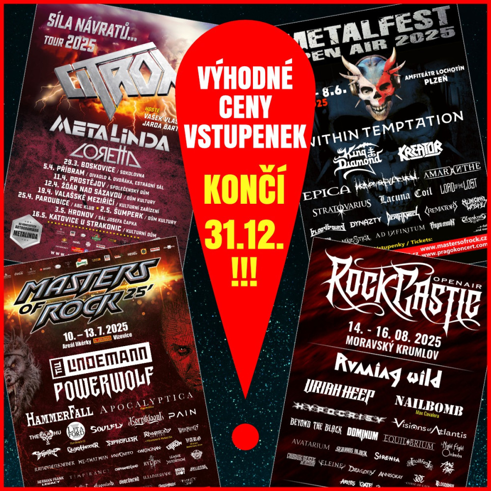 METALFEST, MASTERS OF ROCK, ROCK CASTLE... ATTENTION LES TICKETS AUGMENTENT DES LE 1ER JANVIER 2025 