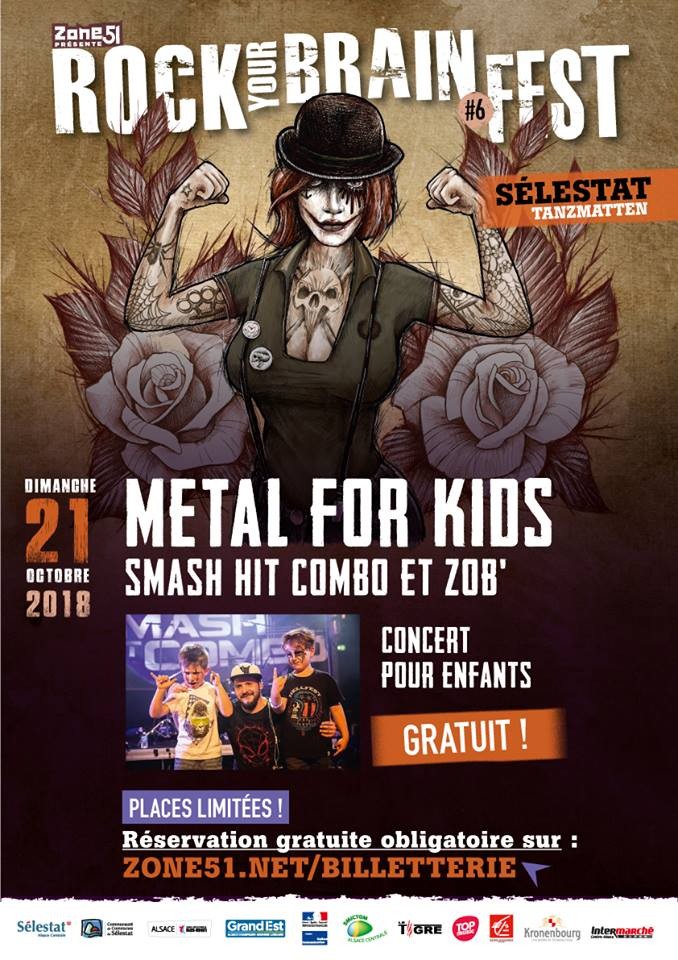 ''Metal for Kids'' (à partir de 5 ans) avec les Smash Hit Combo 👍 ! Le 21 octobre à Sélestat au Tanzmatten! 