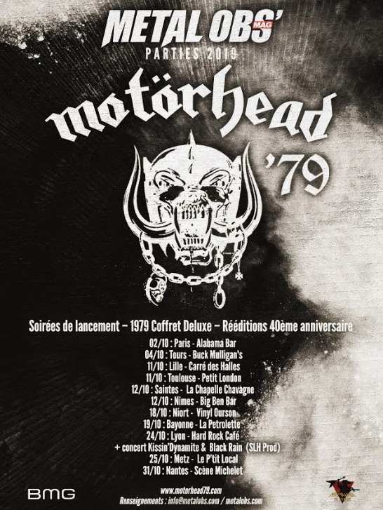Motörhead : réédition pour les 40 ans des sorties de 1979 ! 11 soirées en France !