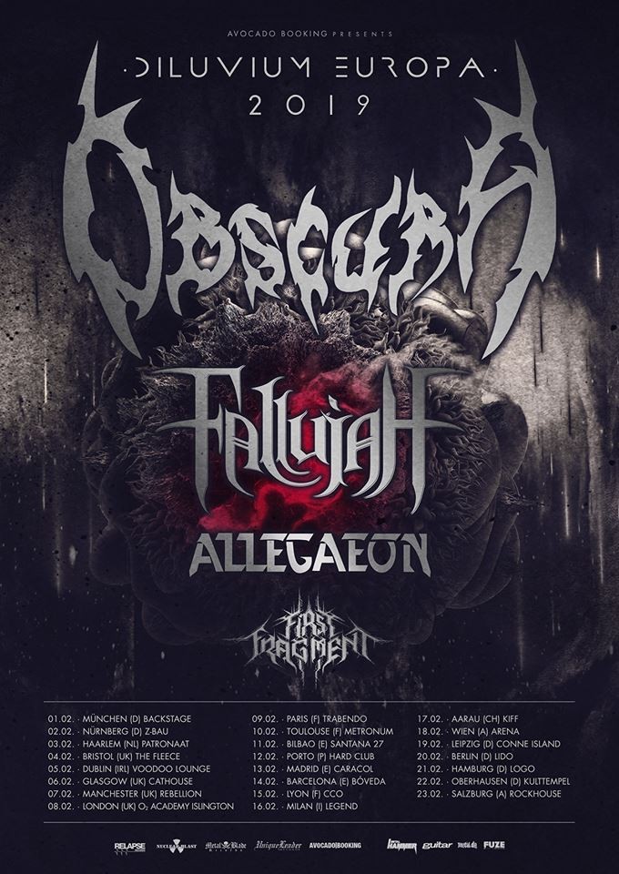 Obscura s'entoure de Fallujah, Allegeon et First Fragment pour le \'\'Diluvium European Tour\'\' 