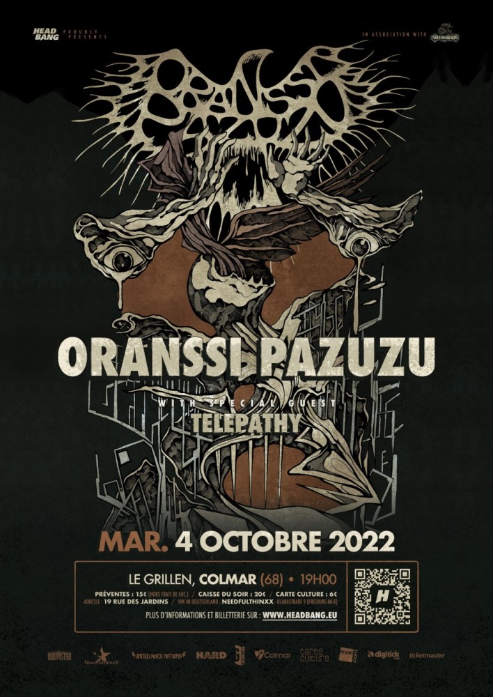 ORANSSI PAZUZU et TELEPATHY seront le 4 octobre au GRILLEN de Colmar ! 