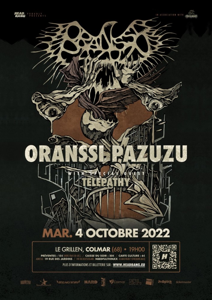 ORANSSI PAZUZU et TELEPATHY seront le 4 octobre au GRILLEN de Colmar !
