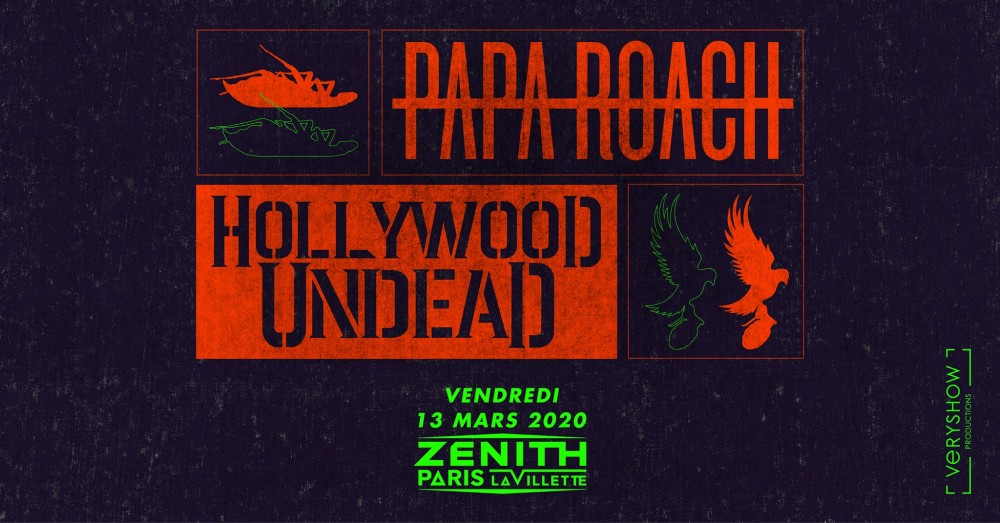 Papa Roach + Hollywood Undead • Paris le 13 Mars 2020