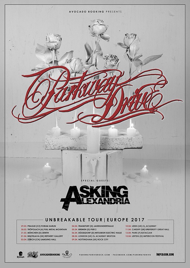 PARKWAY DRIVE + ASKING ALEXANDRIA || En concert à Paris - Bataclan le 13 avril 2017 
