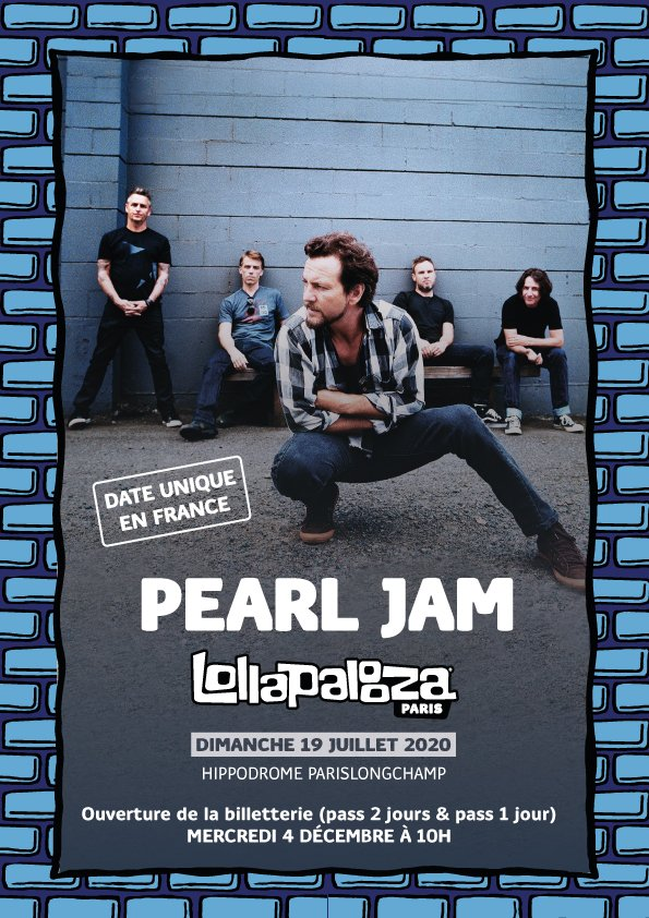 Pearl Jam de retour en France au Lollapalooza ! 