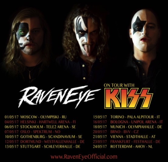 RAVENEYE : Invité spécial pour la tournée européenne de KISS + Annonces pour le Download Festival !