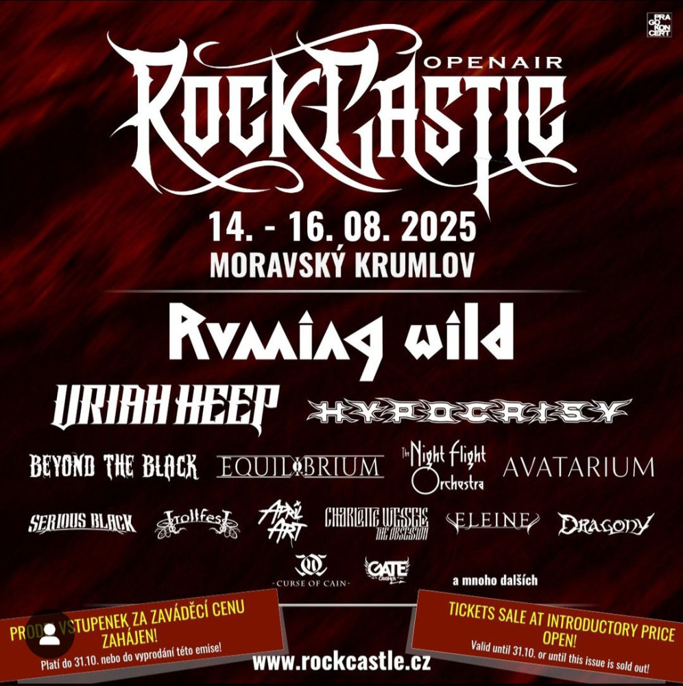 ROCK CASTLE DU 14 AU 16 AOUT 2025 EN REPUBLIQUE TCHÈQUE 