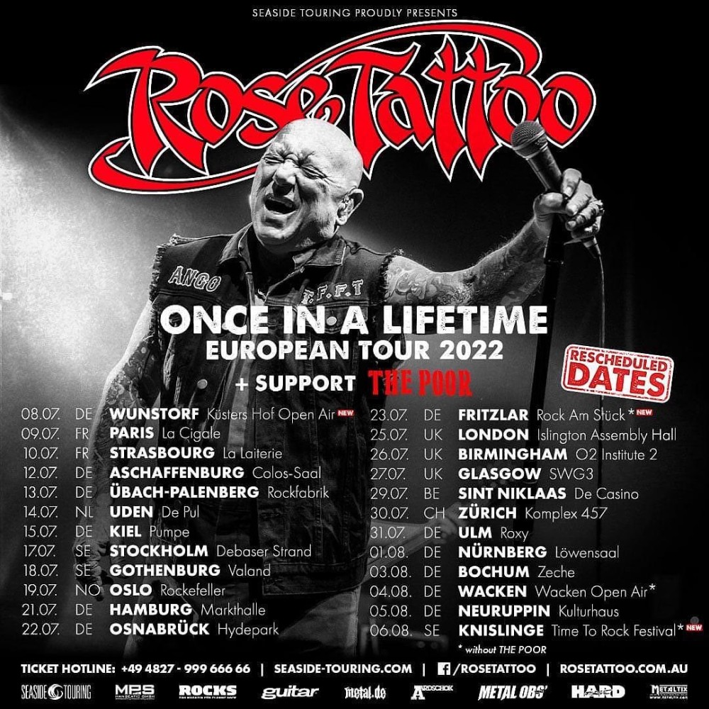 ROSE TATTOO en concert à Paris, c'est samedi prochain à la Cigale ! 