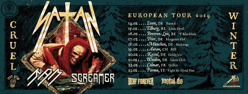 Satan+ ram & Screamer /Cruel winter tour 2019 au Grillen Colmar le 22 février prochain!