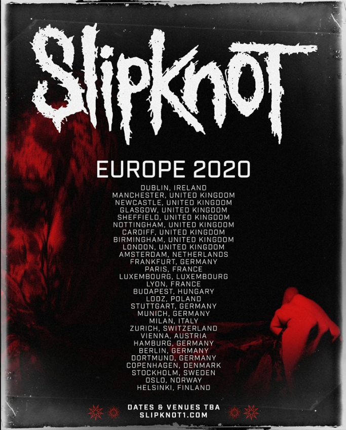 Slipknot annonce une tournée européenne en 2020 ! 