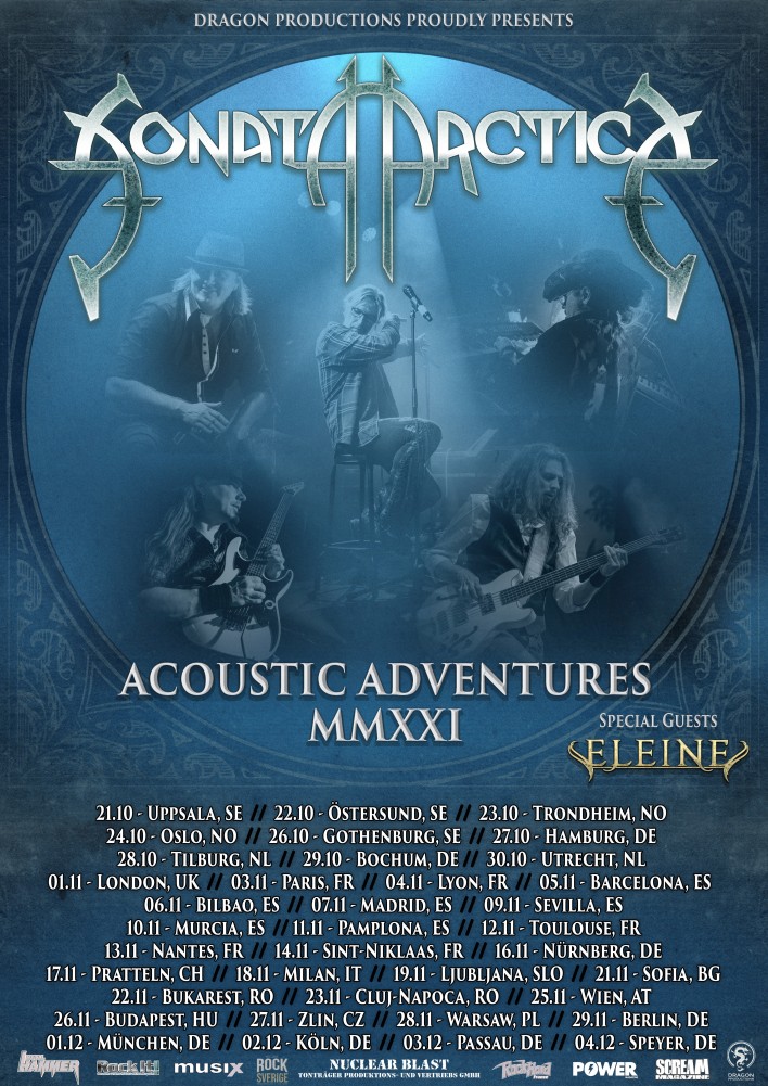 SONATA ARCTICA révèle ses dates de tournée et annoncent "Acoustic Adventures - Volume One"  pour octobre 2021 ! 