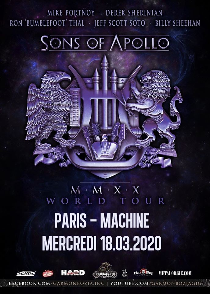 Sons Of Apollo les 17/03 à Marseille et 18/03 à Paris !  
