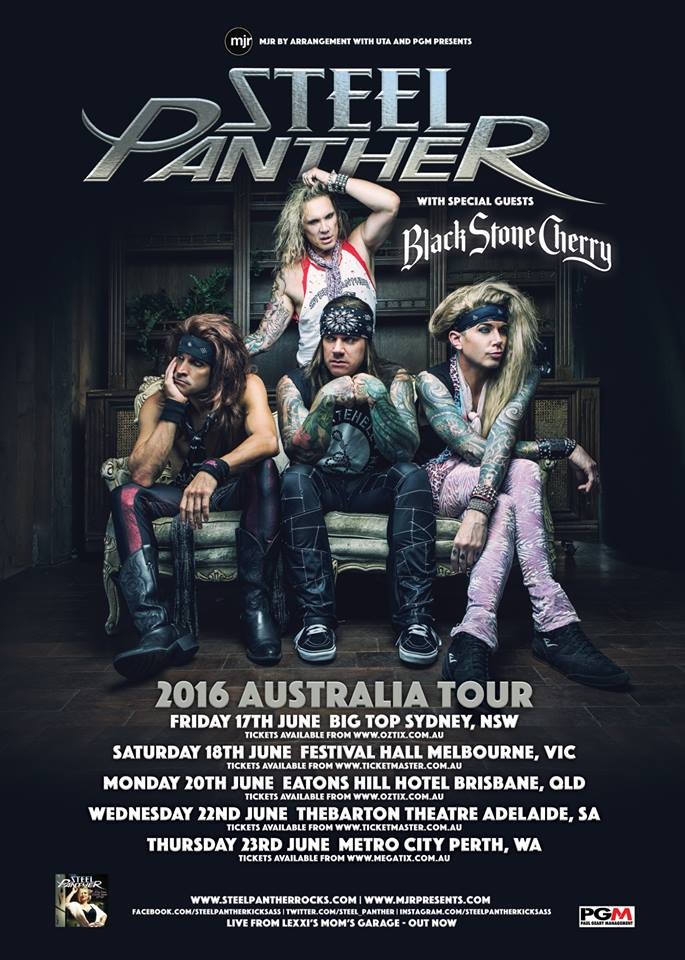 STEEL PANTHER, dates en Australie avec Black Stone Cherry 