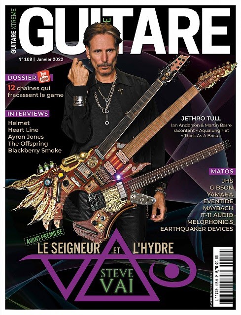 STEVE VAI : découvrez sa nouvelle guitare ! Nouvel album dispo le 28 janvier ! Actuellement en couverture de Guitare Xtreme 