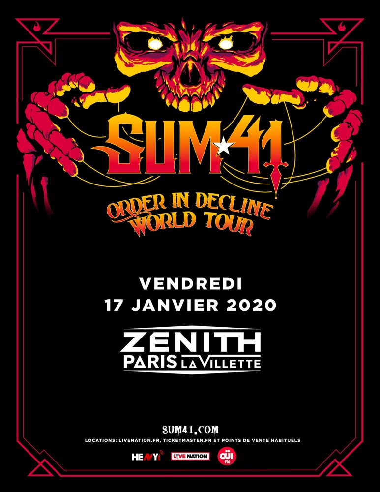 SUM41 au Zénith de Paris le 17 Janvier 2020
