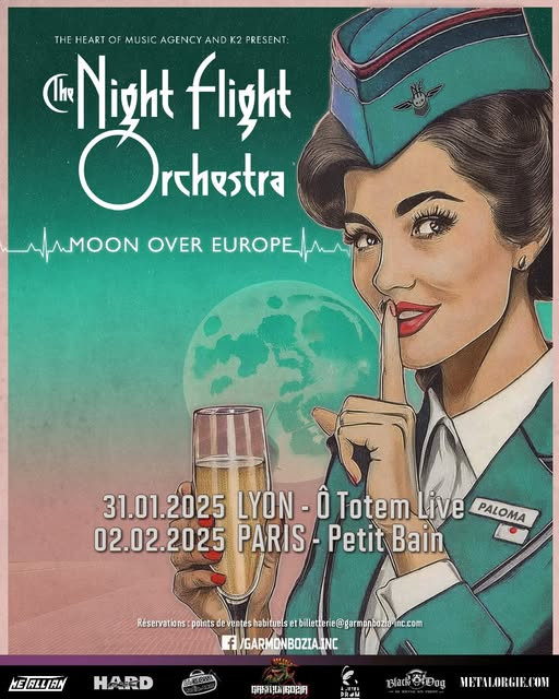 THE NIGHT FLIGHT ORHESTRA en tournée en France à Lyon le 31 janvier 2025 et à Paris le 2 février 2025 