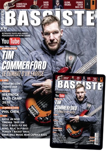 TIM COMMERFORD (WAKRAT/RATM) en couv' de Bassiste Mag !