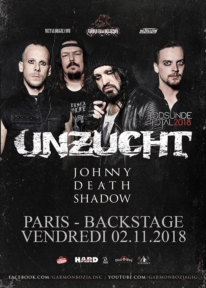 Unzucht sera en concert avec Johnny Deathshadow ! 