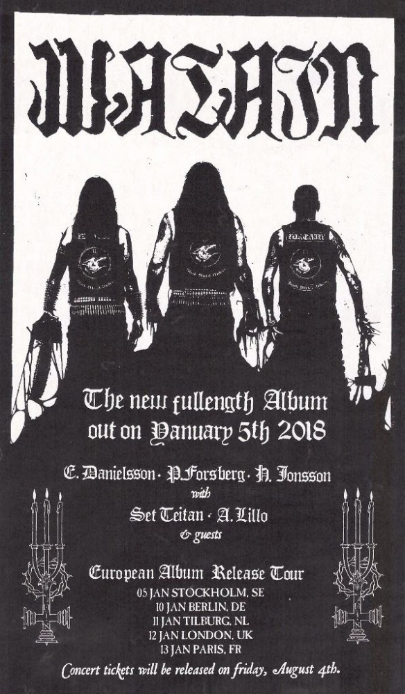 Watain de retour en janvier  