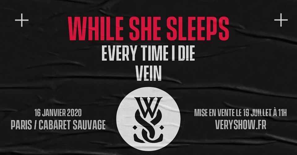 Retrouvez While She Sleeps au Cabaret Sauvage le 16/01/2020