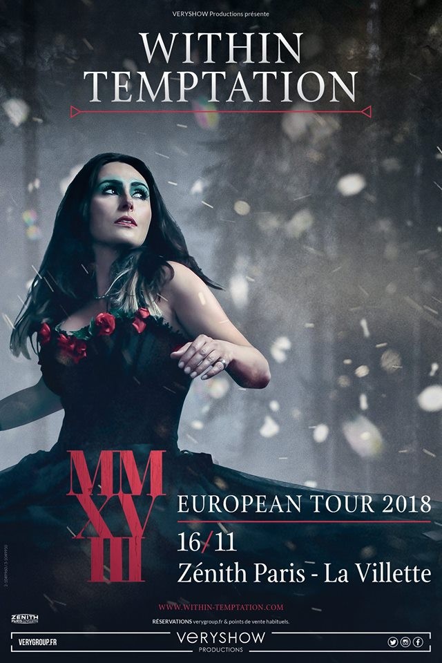 WITHIN TEMPTATION : Tournée Européenne en 2018! Une date en France! 