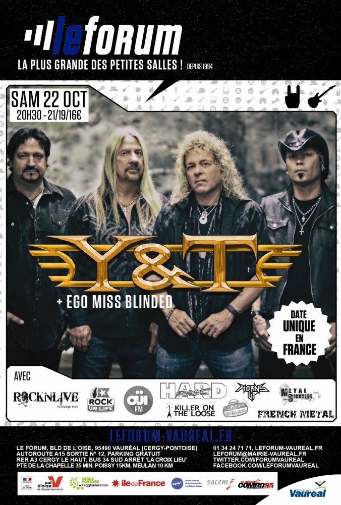 Y&T en concert au Forum de Vauréal le 22 octobre prochain  