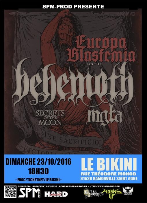 Behemoth / Mgla / Secrets Of The Moon - Bikini / Toulouse