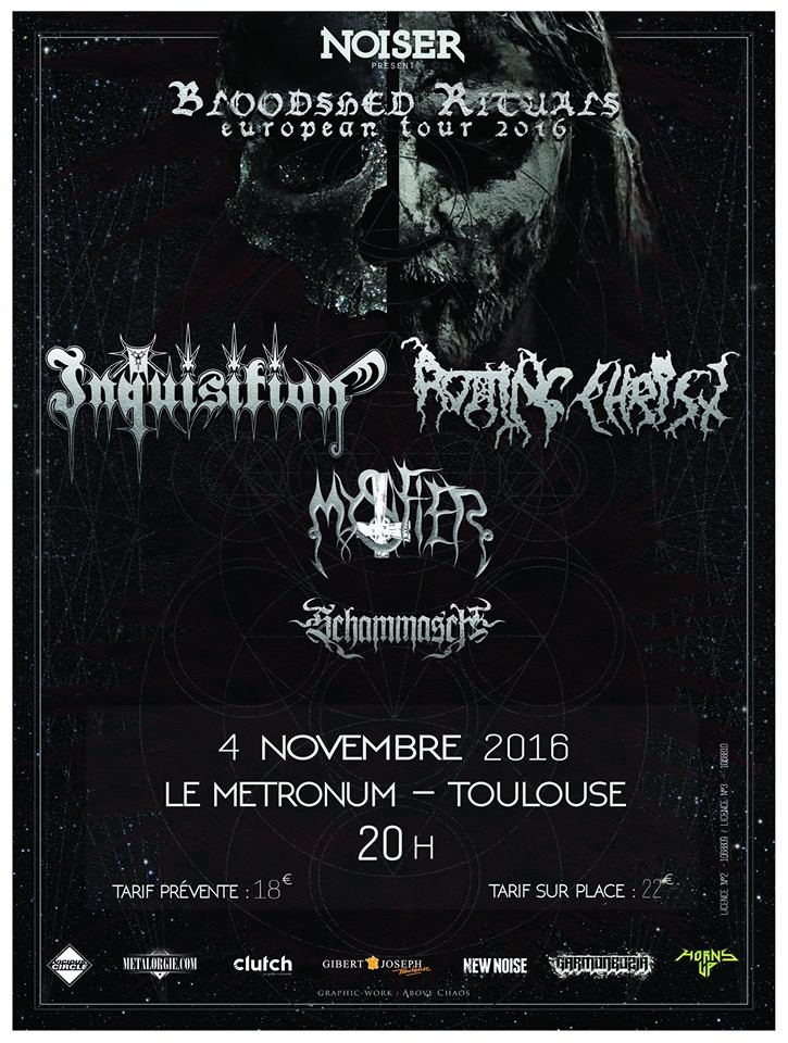  Inquisition, Rotting Christ, Mystifier & Schammasch au Metronum - Toulouse